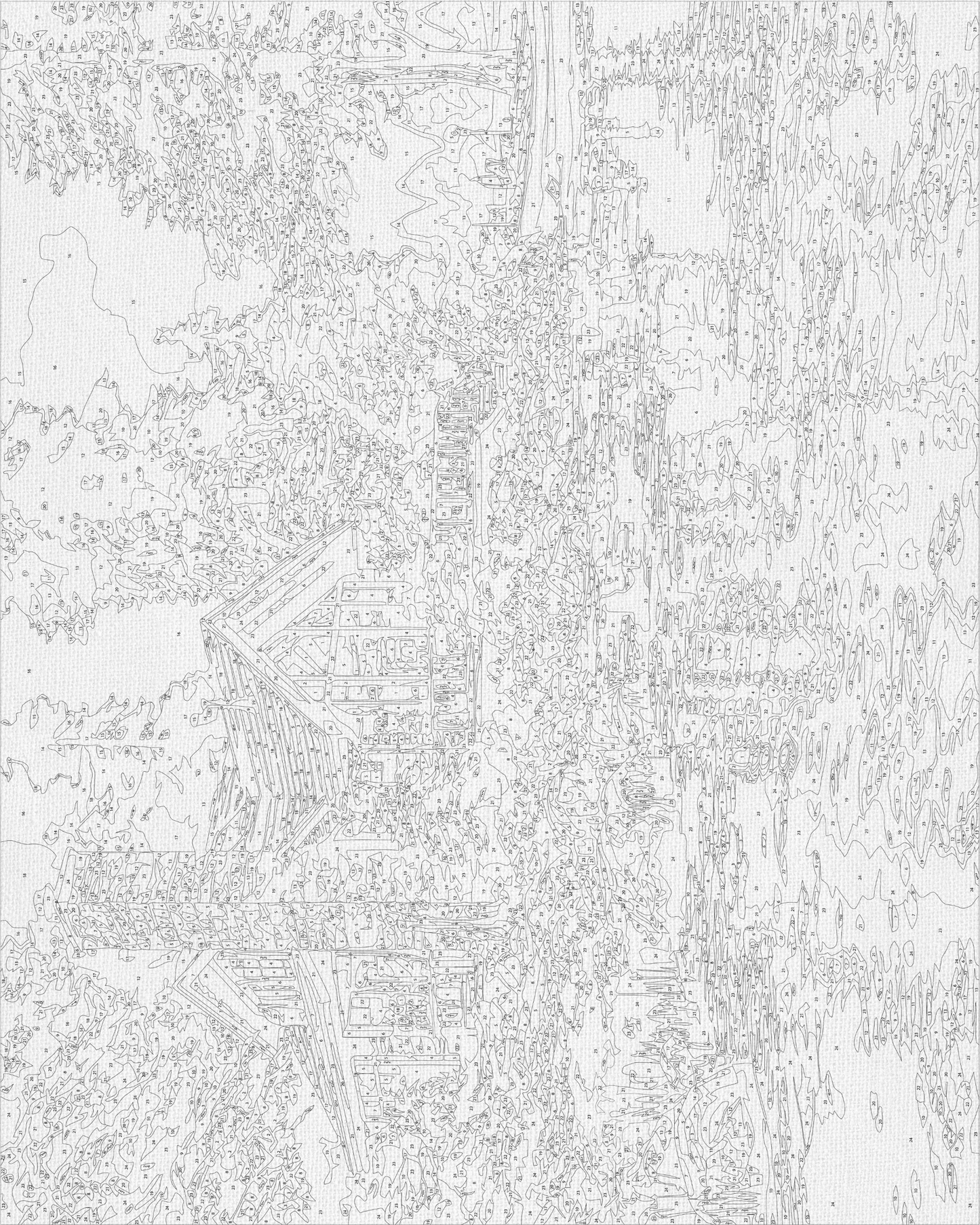 Maľovanie podľa čísel – Krajinka. Dom pri rieke 40*50 cm LW 31710