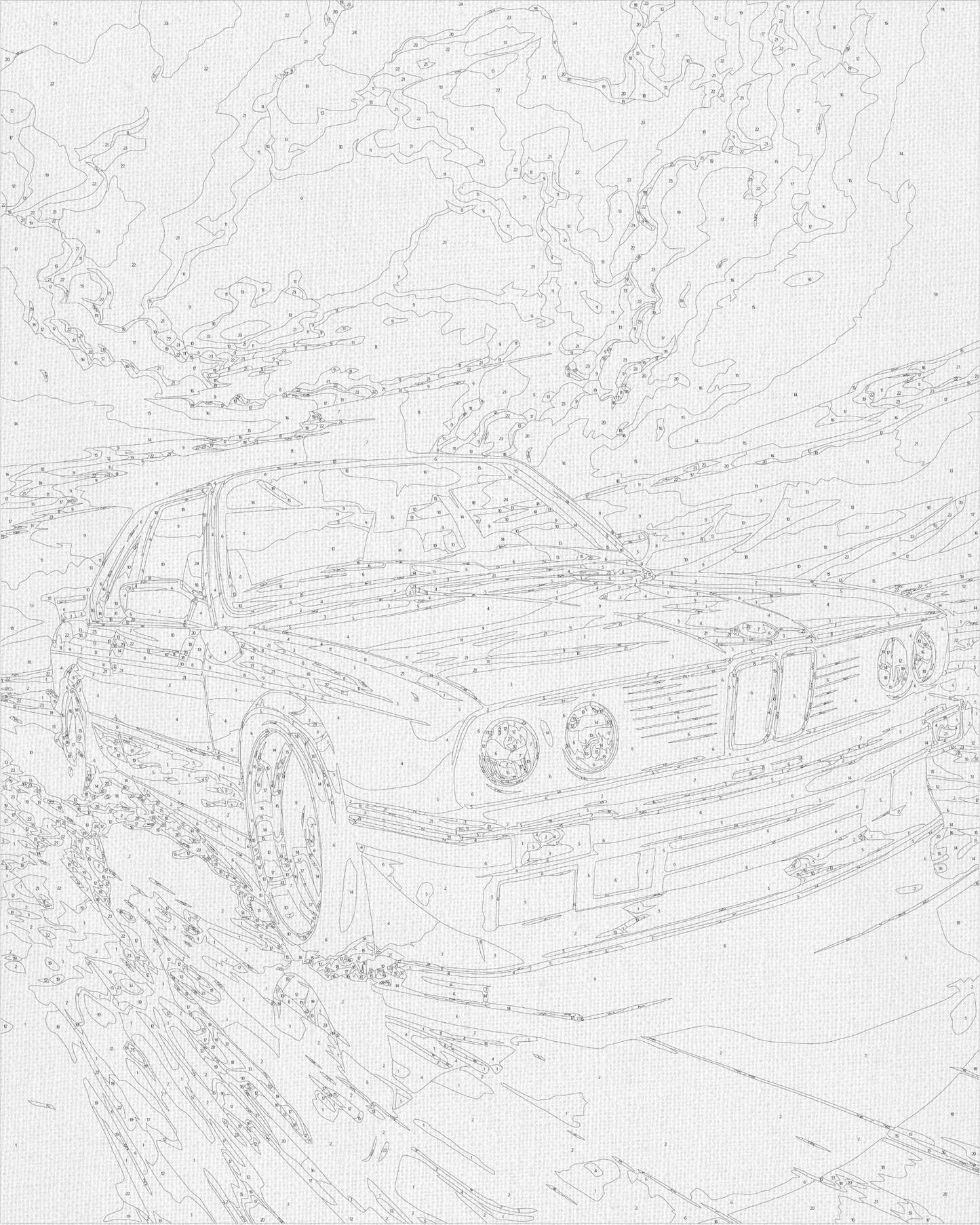 Maľovanie podľa čísel – Auto BMW E34 40*50 cm LW 3324