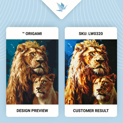 Maľovanie podľa čísel Zvieratá. Lev a levica. S metalickými farbami 40*50 cm LW 0320