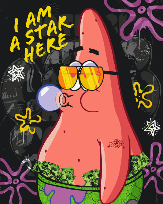 Maľovanie podľa čísel – Filmoví hrdinovia. Spongbob – Patrick 40*50 cm LW 10739