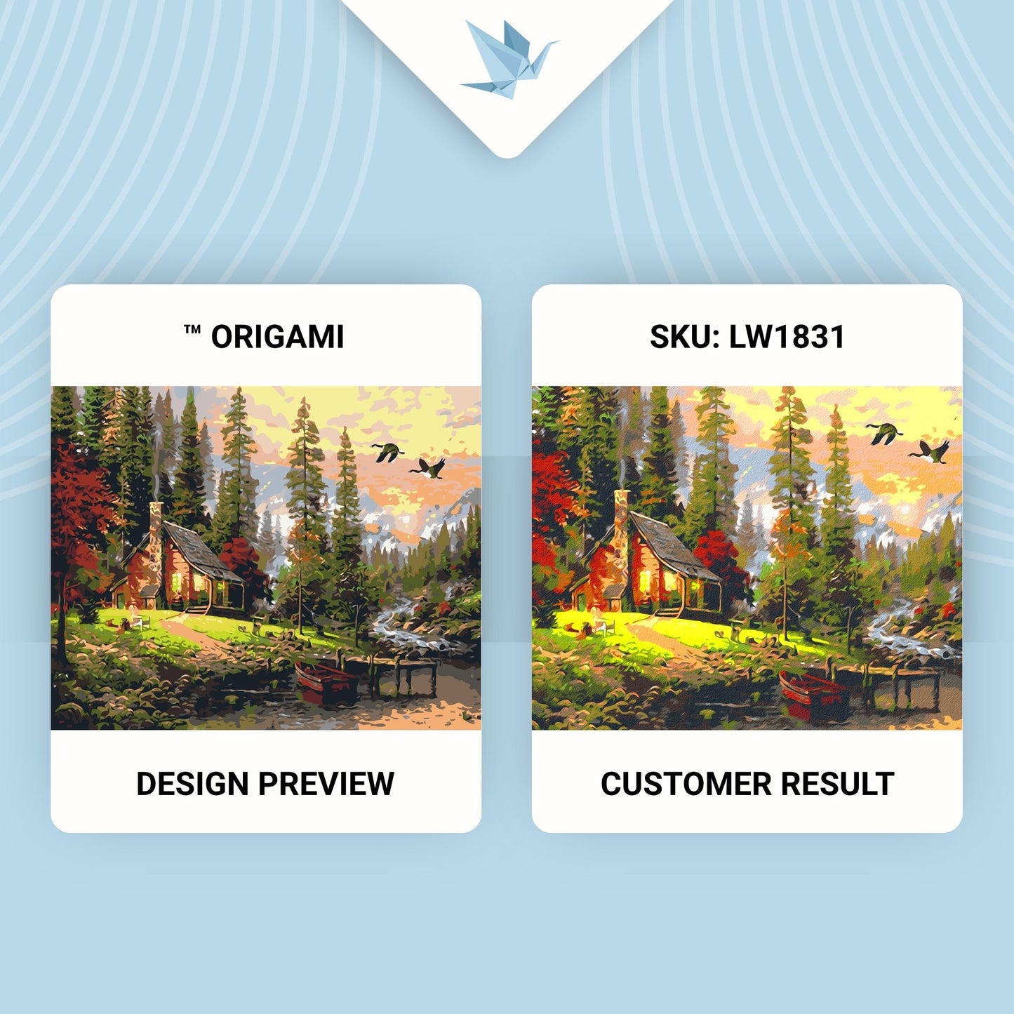 Maľovanie podľa čísel krajinka – Poľovnícky domček.  40*50 cm LW 1831