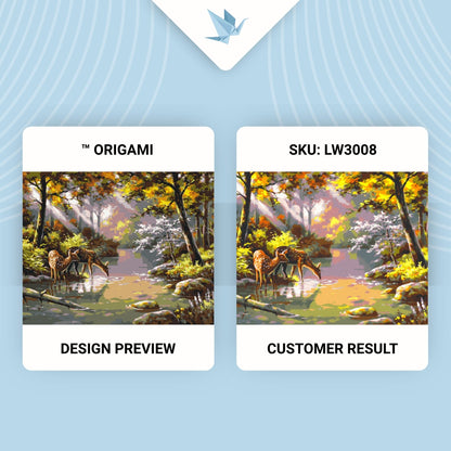 Maľovanie podľa čísel – : Srnky pri napájadle 40*50 cm LW 3008