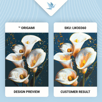 Maľovanie podľa čísel Bielé kaly. Kvety. S metalickými farbami 40*50 cm LW 30360