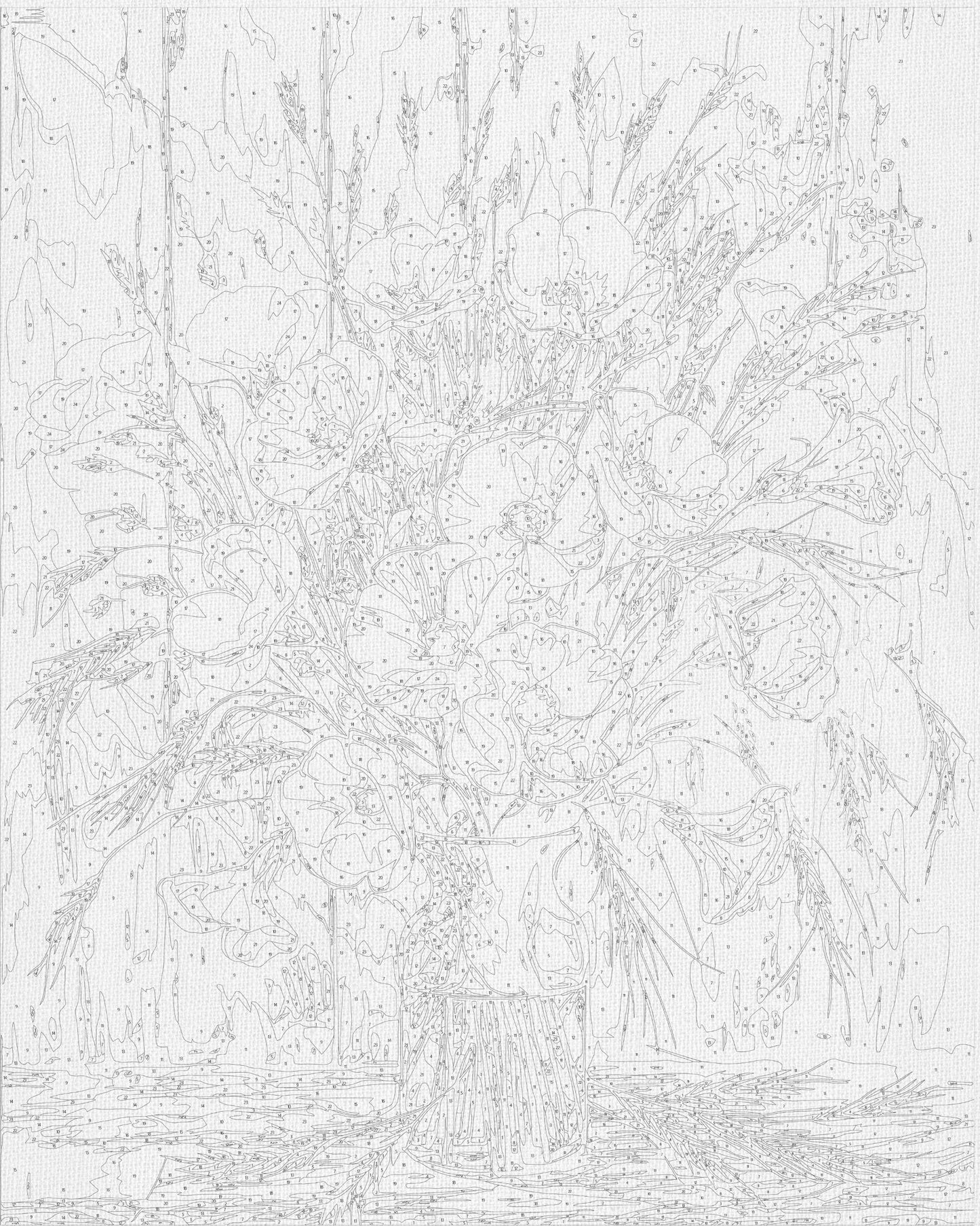 Maľovanie podľa čísel Kvety. Kytica makov s metalickými farbami 40*50 cm LW 30491