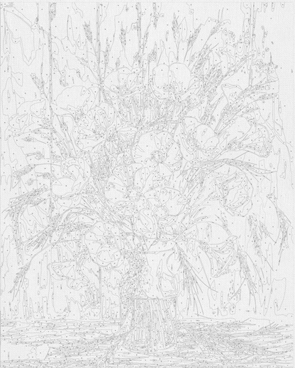 Maľovanie podľa čísel Kvety. Kytica makov s metalickými farbami 40*50 cm LW 30491