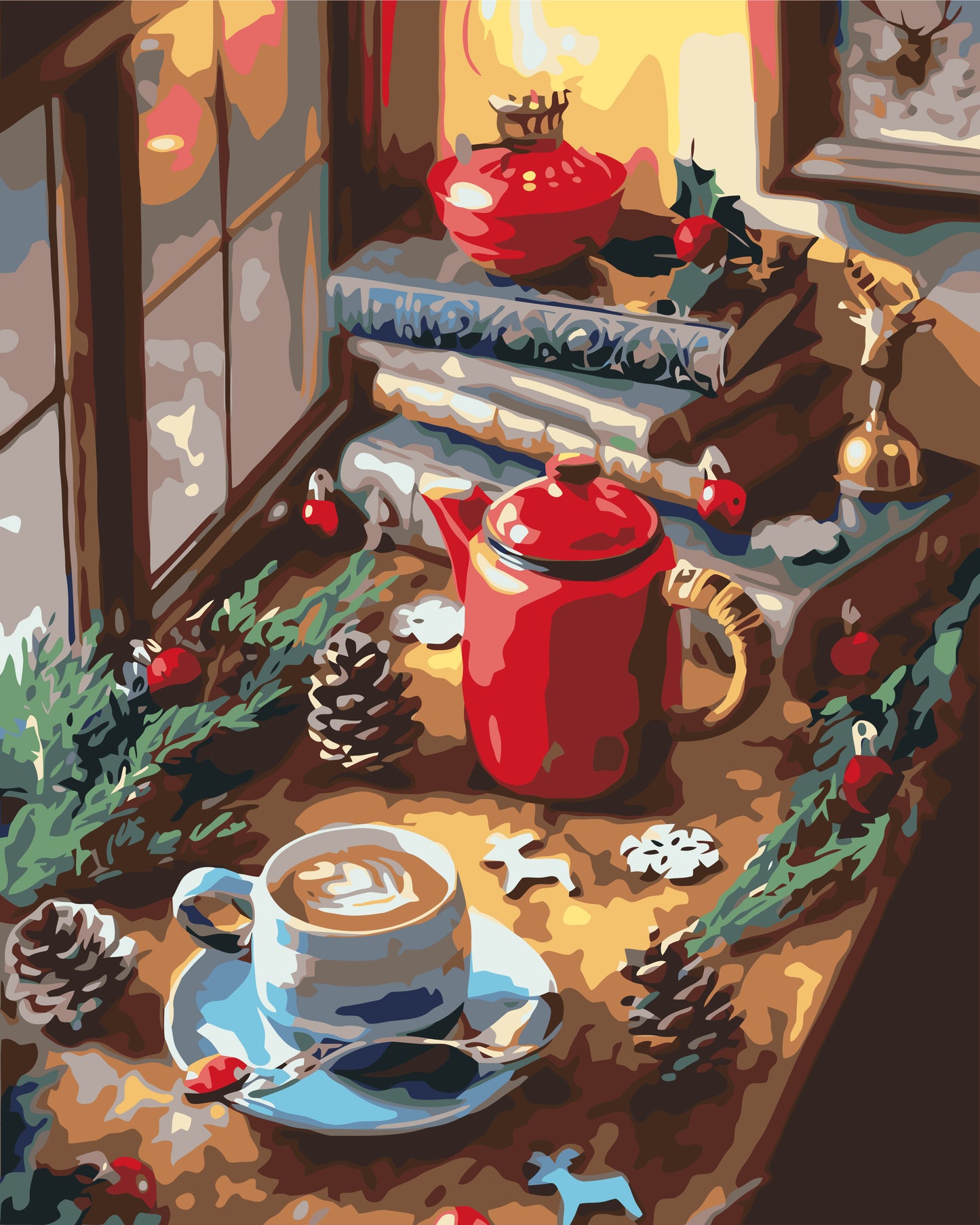 Maľovanie podľa čísel vianočný – Vianočný zátišie 40*50 cm LW 3097