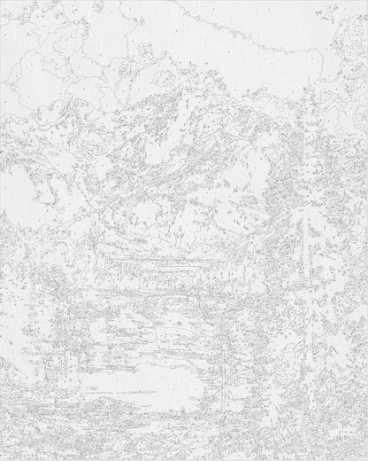 Maľovanie podľa čísel krajinka – Horský pokoj 40*50 cm LW 30990