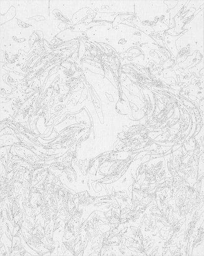 Maľovanie podľa čísel Zvieratá. Čierny kôň s metalickými farbami 40*50 cm LW 31200