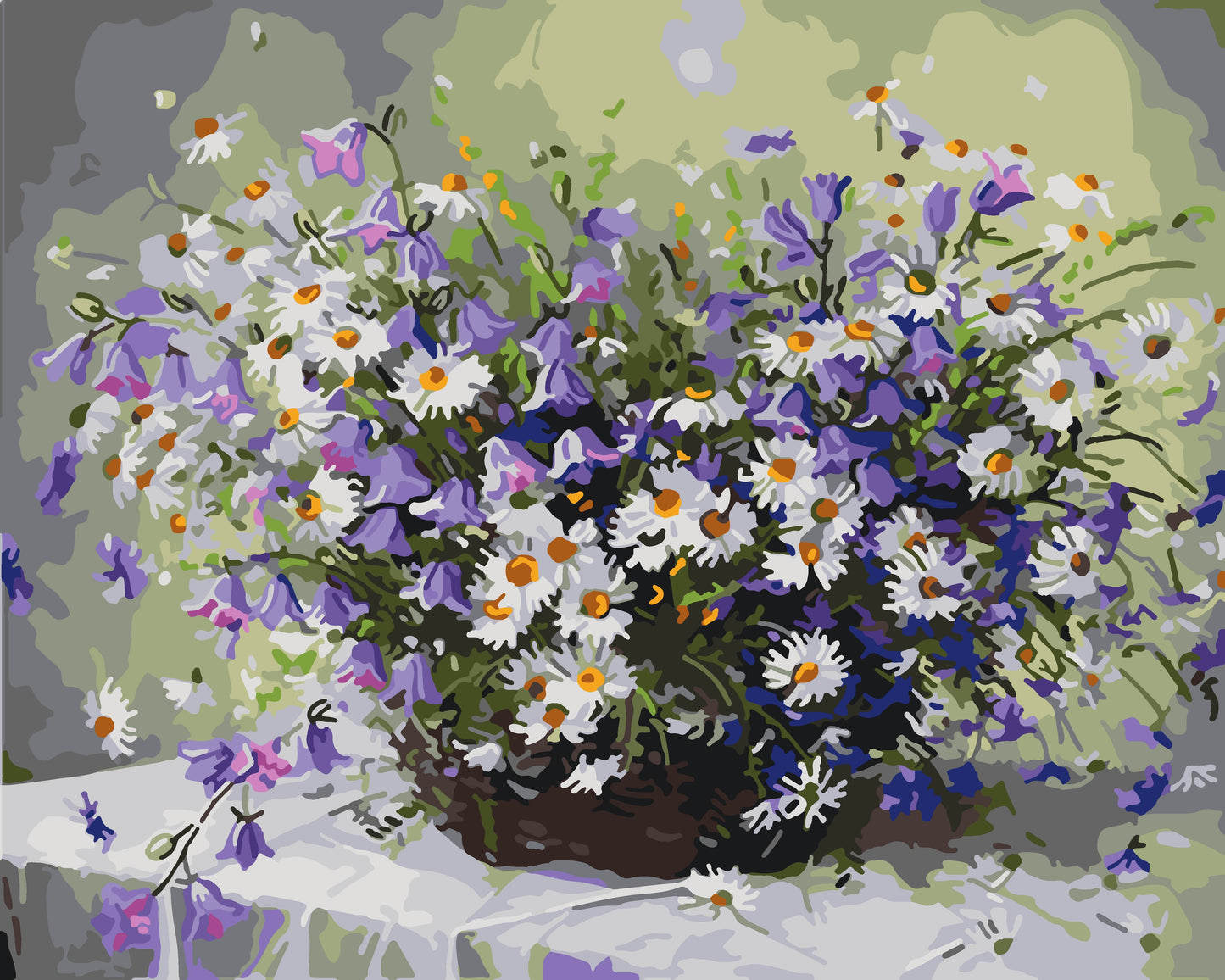 Maľovanie podľa čísel – Kvety. Kytica margarét 40*50 cm LW 31500