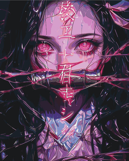 Maľovanie podľa čísel – Anime. Nezuko Kamado (Démonický meč) 40*50 cm LW 31519