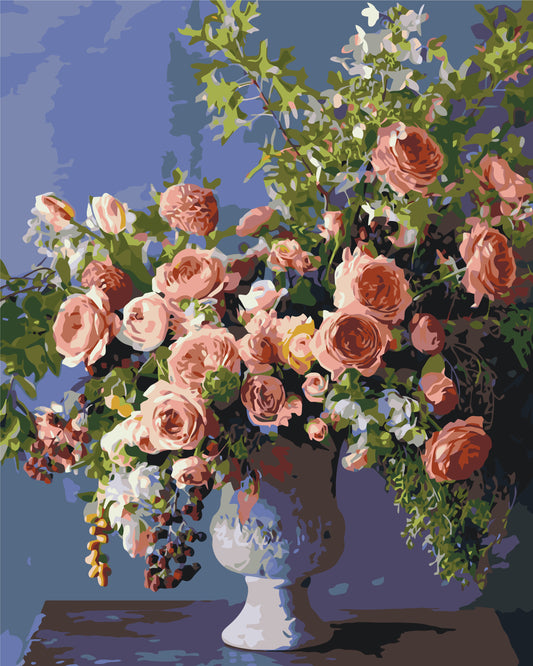 Maľovanie podľa čísel – Kytica pivónií vo váze 40*50 cm LW 3239