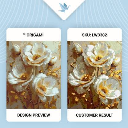 Maľovanie podľa čísel Bielé kvety s metalickými farbami 40*50 cm LW 3302