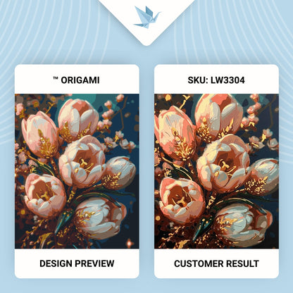 Maľovanie podľa čísel Kvety. Jemné tulipány s metalickými farbami (zlato) 40*50 cm LW 3304