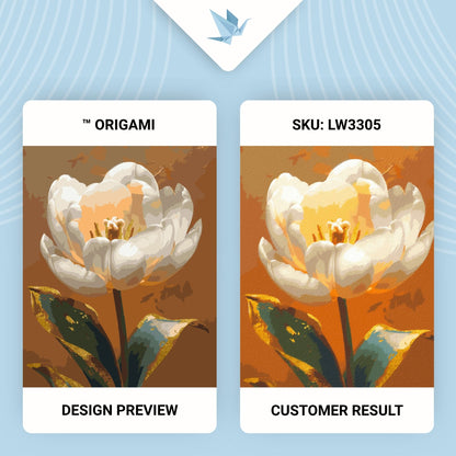 Maľovanie podľa čísel Bielá pivónia s metalickými farbami 40*50 cm LW 3305