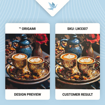 Maľovanie podľa čísel Zátišie. Vonná káva s metalickými farbami 40*50 cm LW 3307