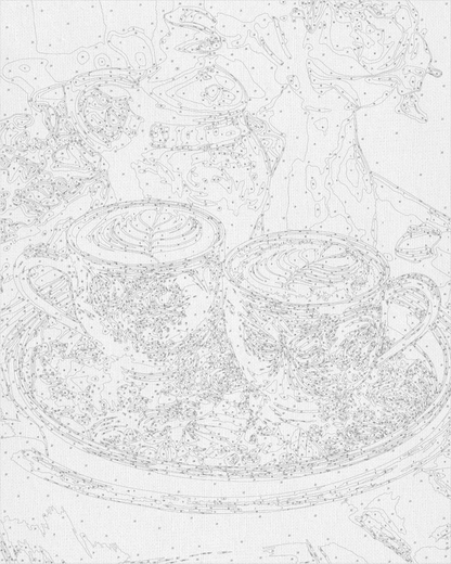 Maľovanie podľa čísel Zátišie. Vonná káva s metalickými farbami 40*50 cm LW 3307