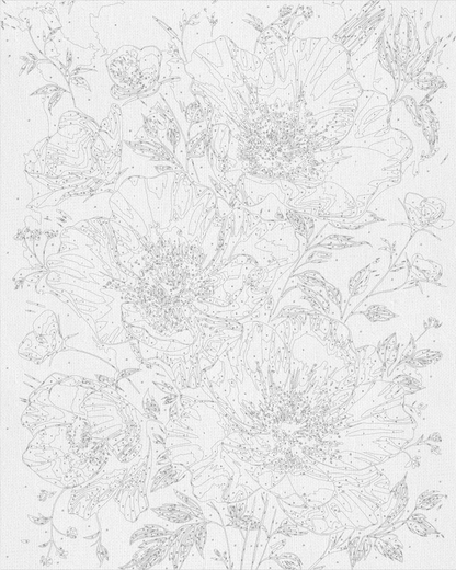 Maľovanie podľa čísel Zlaté kvety na čiernom pozadí. S metalickými farbami 40*50 cm LW 3335