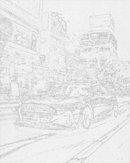 Maľovanie podľa čísel Autá. Čierna Audi 40*50 cm LW 3402