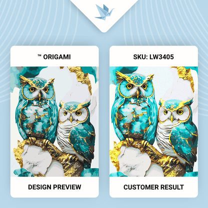 Maľovanie podľa čísel Zvieratá. Dve sovy s metalickými farbami 40*50 cm LW 3405