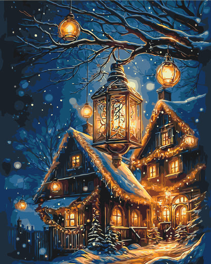 Maľovanie podľa čísel vianočný – Novoročná pohoda.  40*50 cm LW 3416