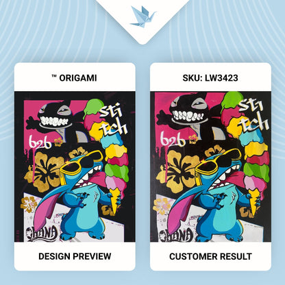 Maľovanie podľa čísel Filmoví hrdinovia. Stitch s metalickými farbami 40*50 cm LW 3423