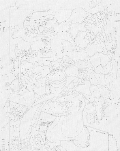 Maľovanie podľa čísel Filmoví hrdinovia. Stitch s metalickými farbami 40*50 cm LW 3423