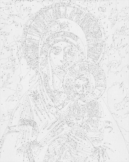Maľovanie podľa čísel - Náboženstvo. Ikona Matky Božej s metalickými farbami 40*50 cm LW 3431