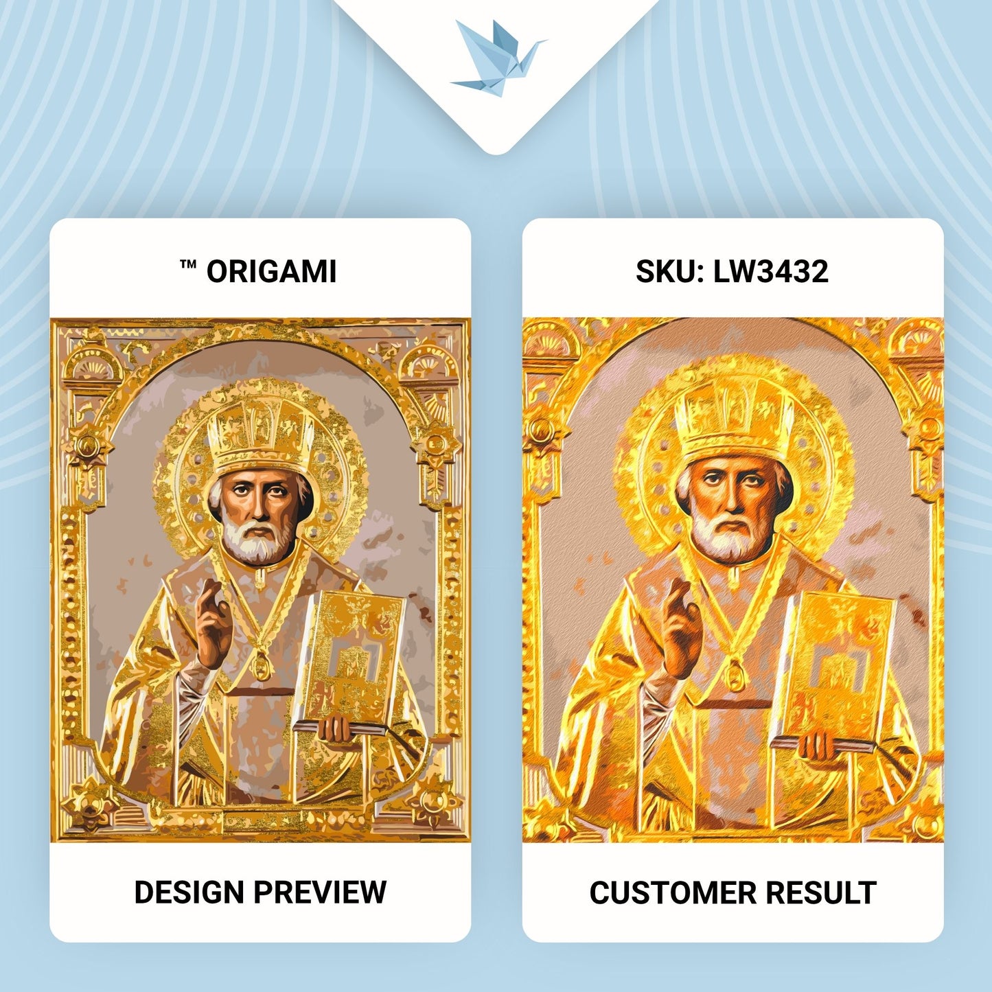 Maľovanie podľa čísel Náboženstvo. Svätý Mikuláš s metalickými farbami 40*50 cm LW 3432