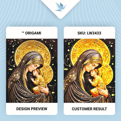 Maľovanie podľa čísel - Ikona Svätá Matka Božia s metalickými farbami 40*50 cm LW 3433