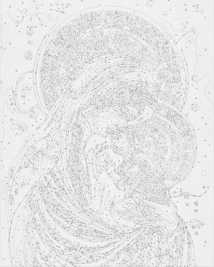 Maľovanie podľa čísel - Ikona Svätá Matka Božia s metalickými farbami 40*50 cm LW 3433