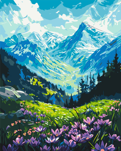 Maľovanie podľa čísel krajinka – Pod horami 40*50 cm LW 3436