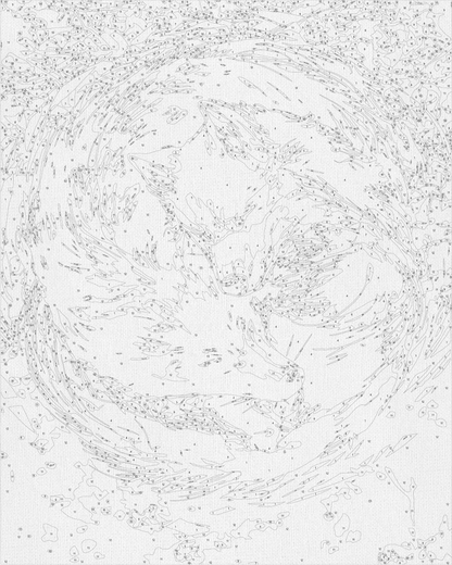 Maľovanie podľa čísel Zvieratá. Pár vlkov s metalickými farbami (jin jang) 40*50 cm LW 3458