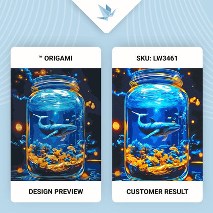 Maľovanie podľa čísel - Podmorský svet, veľryba s metalickými farbami 40*50 cm LW 3461