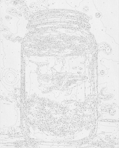 Maľovanie podľa čísel - Podmorský svet, veľryba s metalickými farbami 40*50 cm LW 3461