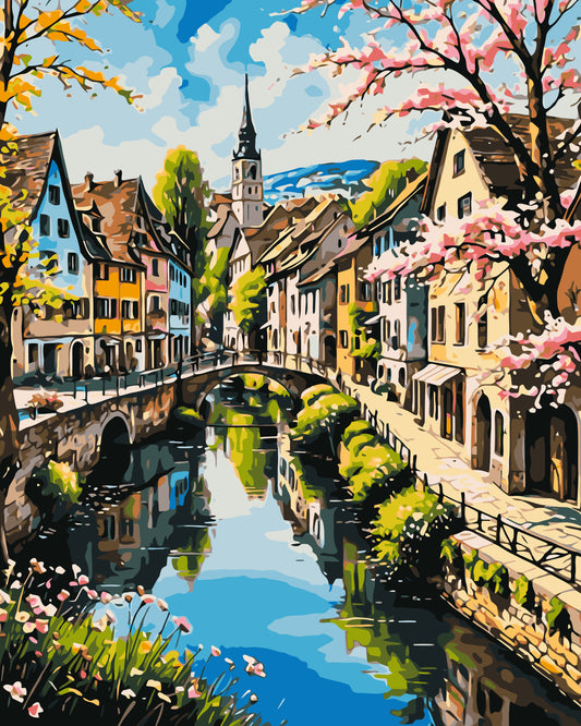 Maľovanie podľa čísel – . Uličky vedúce k snom 40*50 cm LW 3497