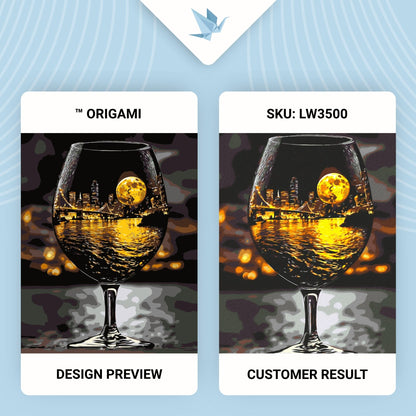 Maľovanie podľa čísel Krajina. Pohár inšpirácie s metalickými farbami 40*50 cm LW 3500