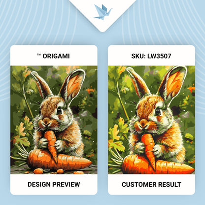 Maľovanie podľa čísel – Zvieratá. Zajko s mrkvou 40*50 cm LW 3507