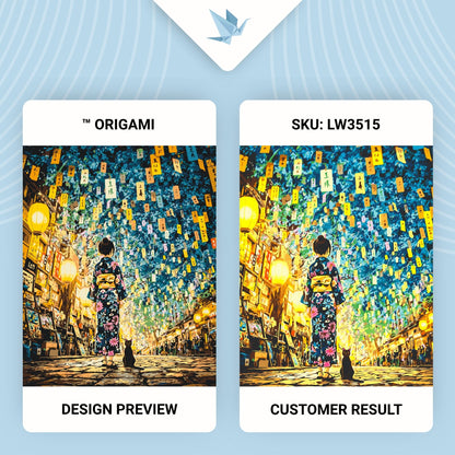 Maľovanie podľa čísel – Japonská noc. Dievča s mačkou 40*50 cm LW 3515