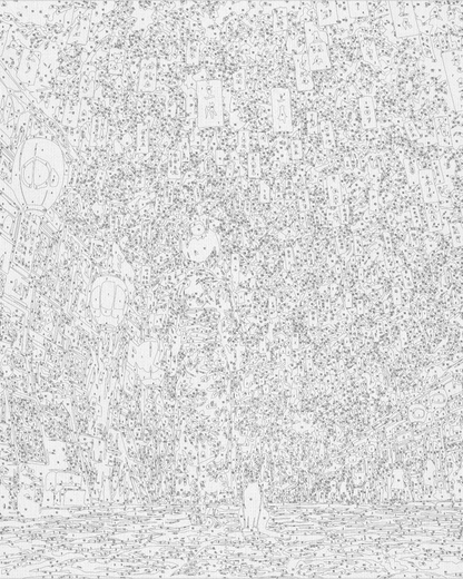 Maľovanie podľa čísel – Japonská noc. Dievča s mačkou 40*50 cm LW 3515