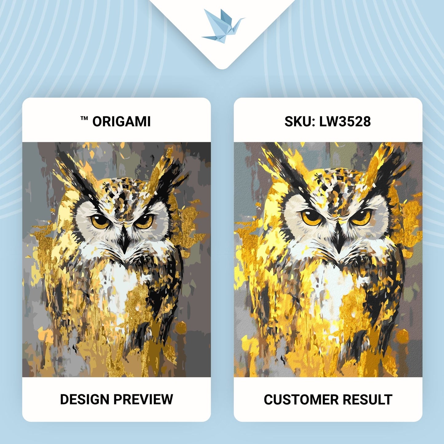 Maľovanie podľa čísel Zvieratá. Sova s metalickými farbami 40*50 cm LW 3528