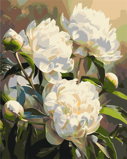 Maľovanie podľa čísel – Kvety. Harmónia pivónií 40*50 cm LW 3533