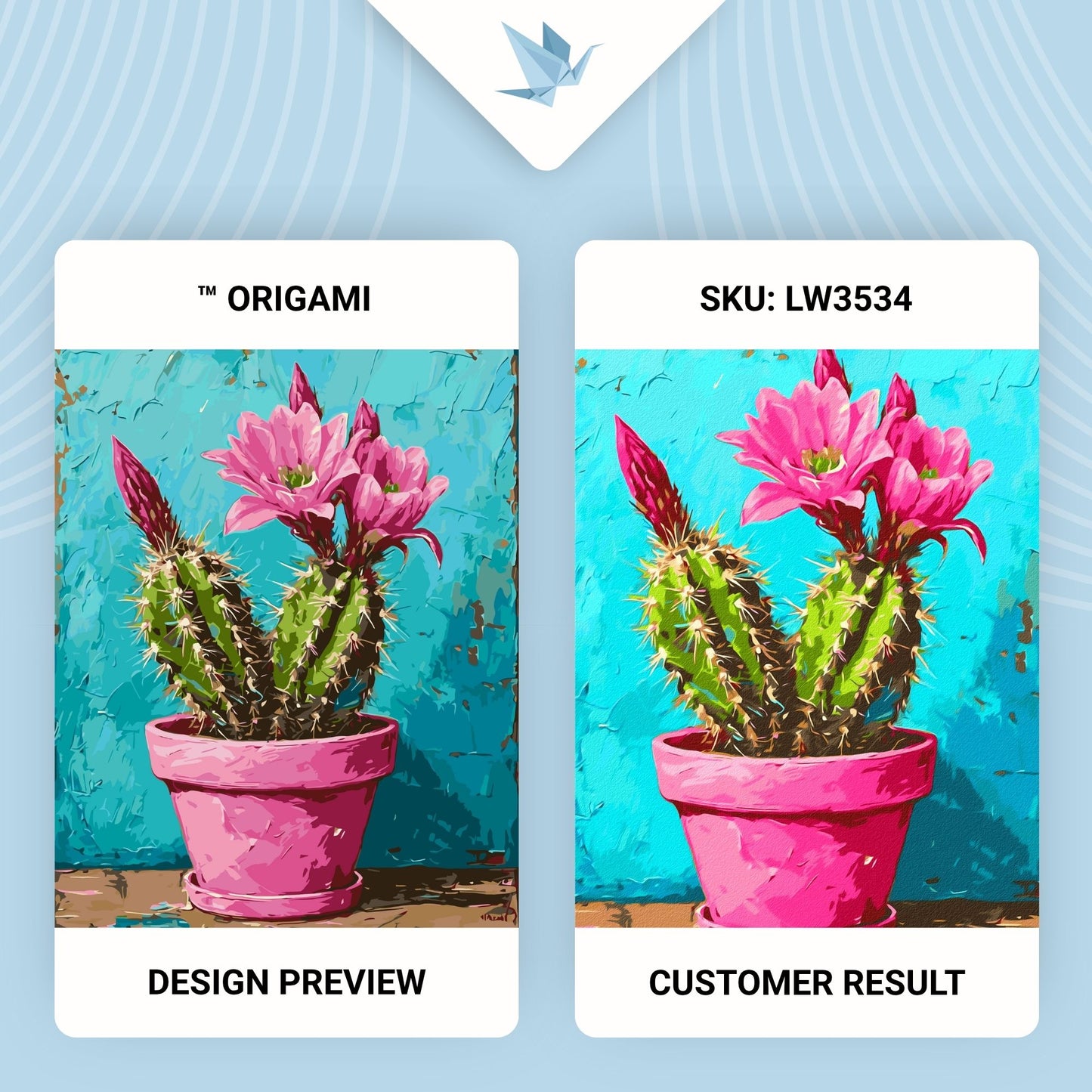 Maľovanie podľa čísel – Kvety. Ružový kaktus 40*50 cm LW 3534