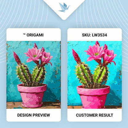 Maľovanie podľa čísel – Kvety. Ružový kaktus 40*50 cm LW 3534