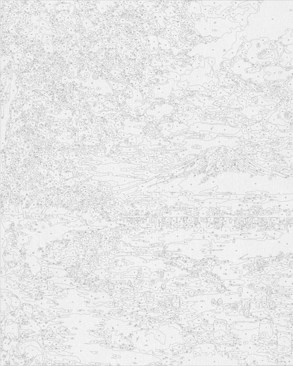 Maľovanie podľa čísel Krajina s metalickými farbami 40*50 cm LW 3555