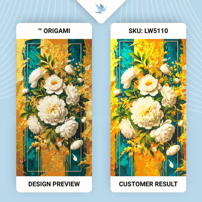 Maľovanie podľa čísel Žiarivé kvety s metalickými farbami 40×80 cm LW 5110