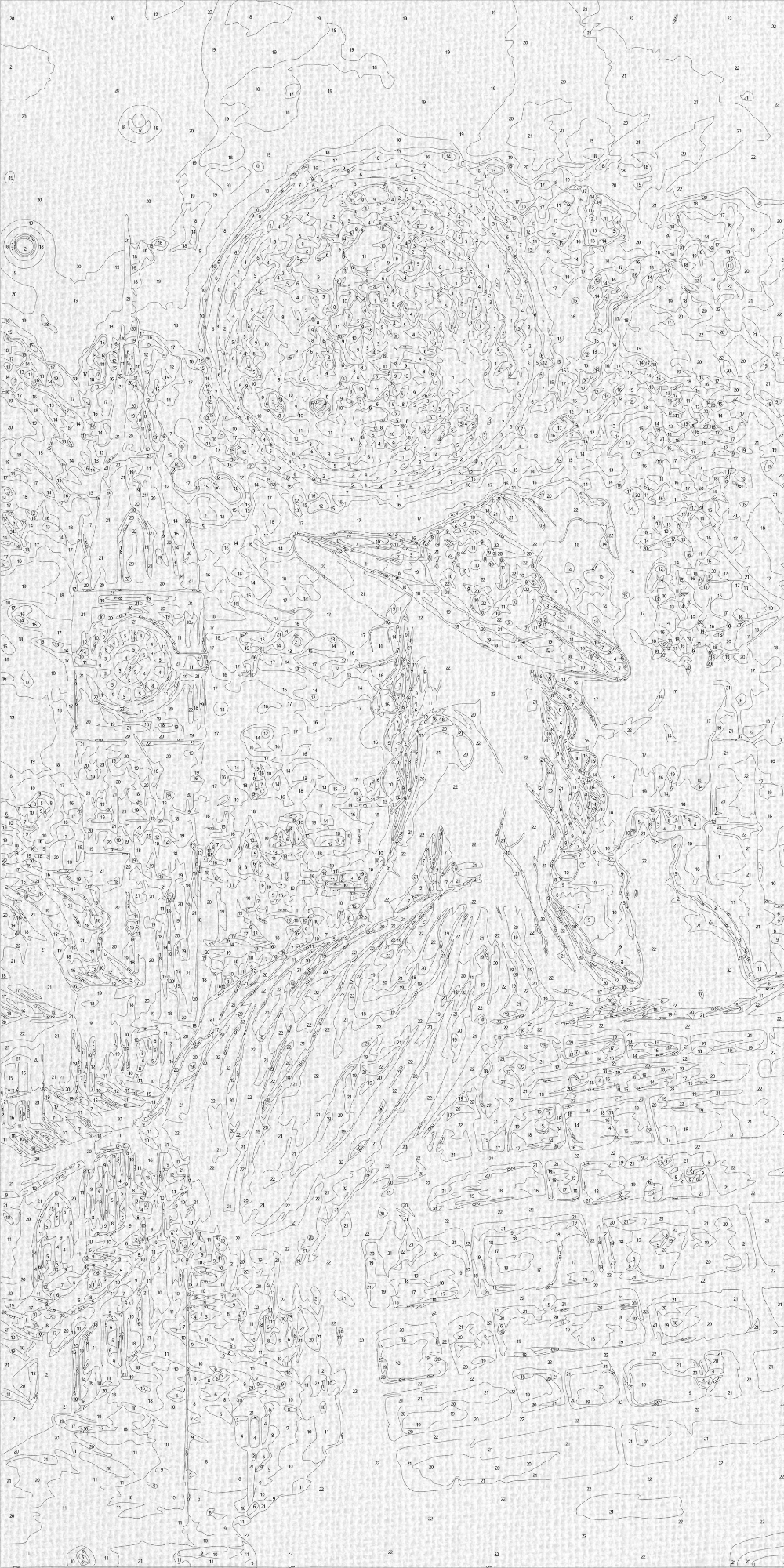 Maľovanie podľa čísel Mladá čarodejnica s metalickými farbami 40×80 cm LW 5130