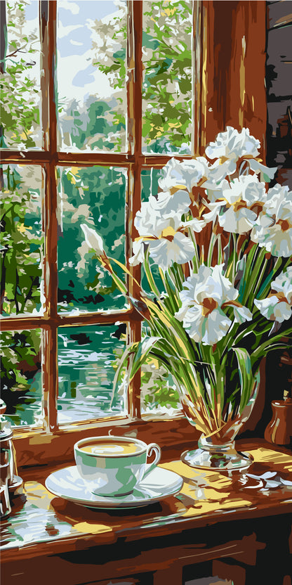 Maľovanie podľa čísel Zátišie. Kávová harmónia 40×80 cm LW 5155