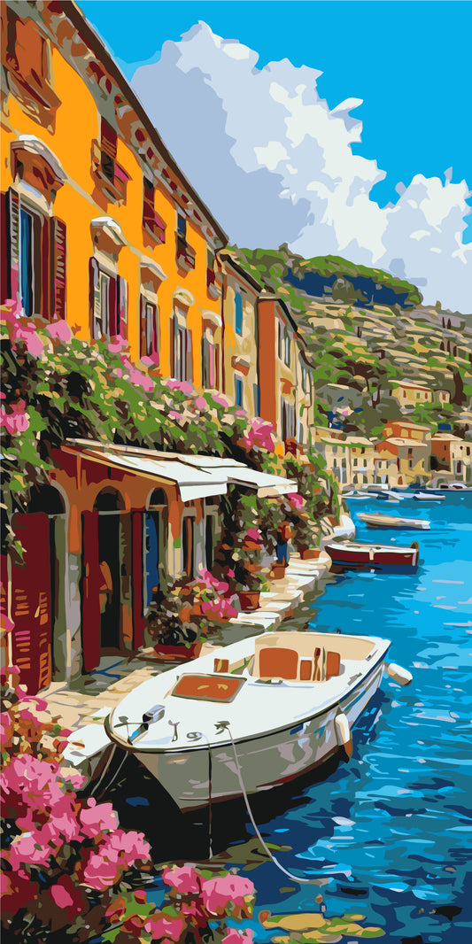 Maľovanie podľa čísel krajinka - Prímorské pobrežie 40×80 cm LW 5159