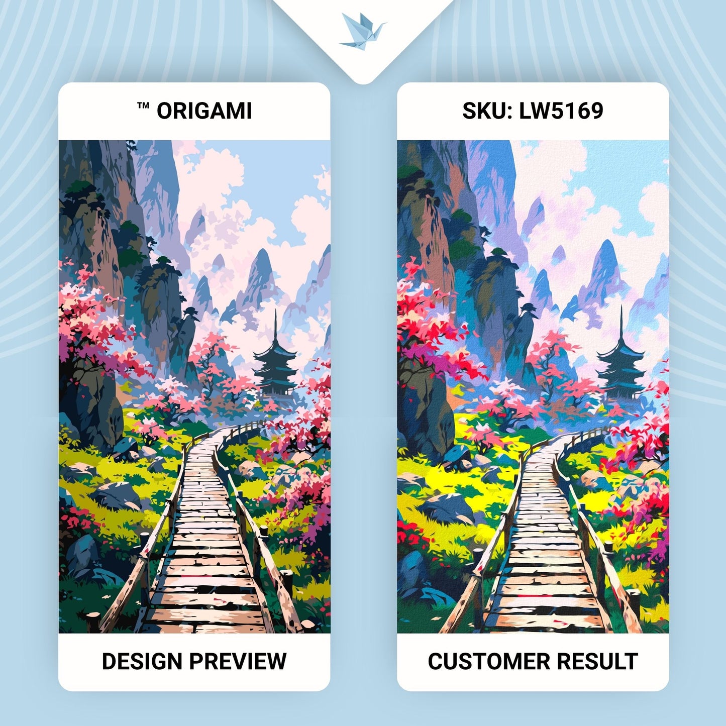 Maľovanie podľa čísel krajinka - Tajuplná japonská záhrada 40×80 cm LW 5169