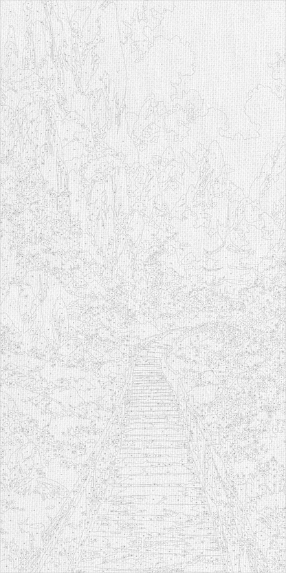 Maľovanie podľa čísel krajinka - Tajuplná japonská záhrada 40×80 cm LW 5169